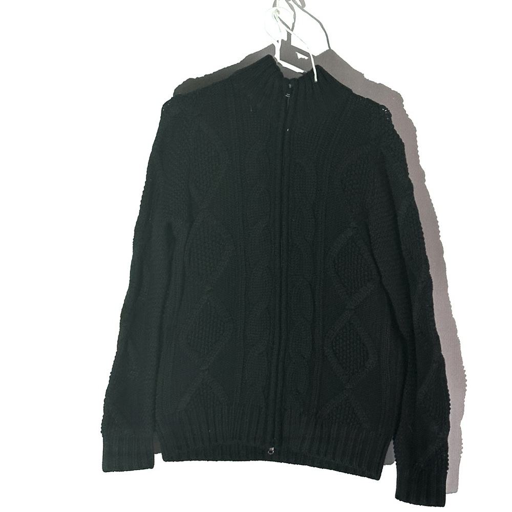 Patrick Assaraf 100% Merino wool zip up knit cardigan